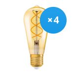 Flerpack 4x Ledvance Vintage 1906 LED E27 Päron Guld 4W 300lm - 820 Extra Varm Vit | Ersättare 25W