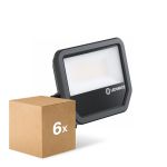 Flerpack 6x Ledvance LED Strålkastare Aluminium Svart 69W 10000lm 100D - 840 Kallvit | IP66 - Symmetrisk