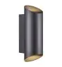 Nordlux Nico Vägglampa Aluminium Svart Up & Down | IP54 - Passande för 2x GU10