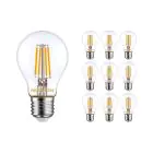Flerpack 10x Noxion Lucent Filament LED E27 Päron Klar 7W 806lm - 827 Extra Varm Vit | Dimbar - Ersättare 60W